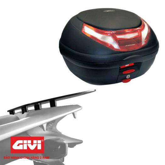 Thùng sau Givi E350RN-S3 có đèn led chính hãng kèm đế gắn thùng - bảo hành 1 năm
