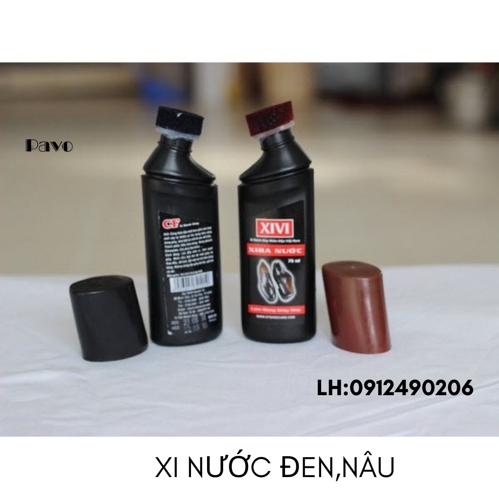 Xi Đánh Bóng XIVI Chính Hãng CF Dạng Nước 75 ml Hai Màu Đen,Nâu(Đánh Giày Da,Túi,Ví,Áo Da, Dây Lưng)