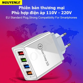 Củ Sạc Nhanh QC 3.0-4 Cổng USB
