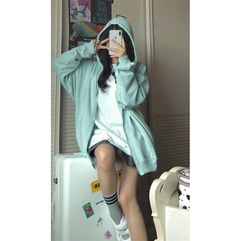 Áo Khoác Nỉ Trơn Nam Nữ Basic Hoodie Freesize Form Rộng Bo Gấu Tay Nhiều Màu Hàn Quốc- AMI | BigBuy360 - bigbuy360.vn