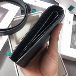 Set Lacoste ví + nịt chéo nửa nhám - S146