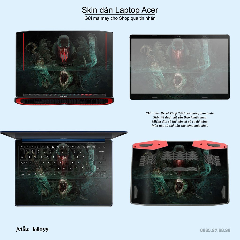 Skin dán Laptop Acer in hình Liên Minh Huyền Thoại nhiều mẫu 13 (inbox mã máy cho Shop)