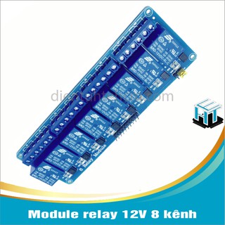 Module relay 12V 8 kênh với opto cách ly thích hợp cho các ứng dụng đóng ngắt điện thế cao AC hoặc DC