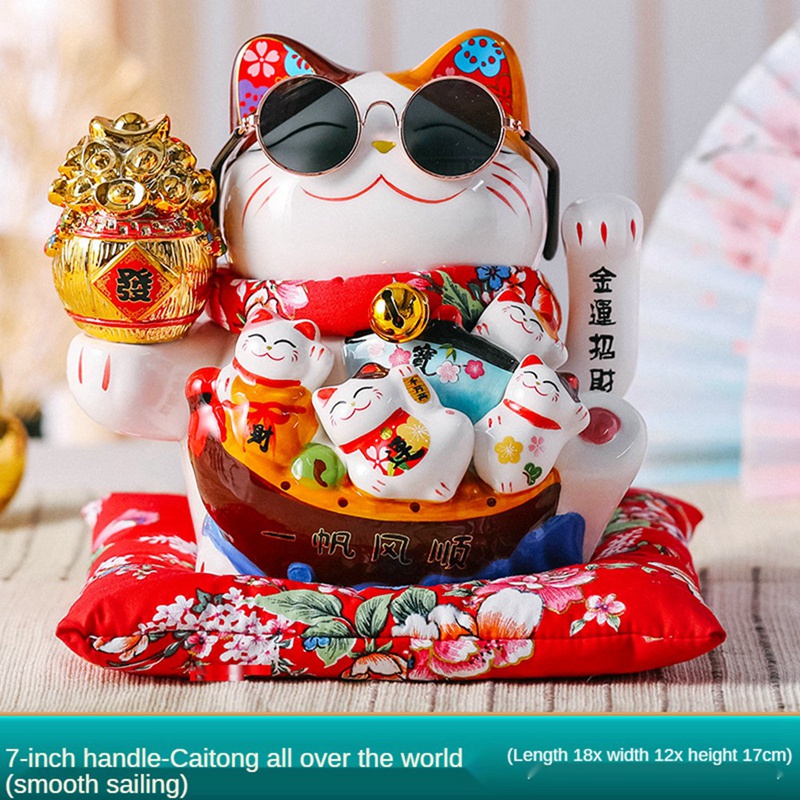 Ống Heo Tiết Kiệm Hình Chú Mèo May Mắn Đáng Yêu