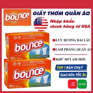 Giấy thơm quần áo Bounce Mỹ 320 tờ Nguyên Hộp - Làm thơm quần áo và loại bỏ mùi ẩm mốc