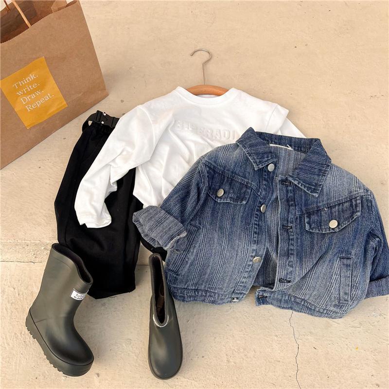 Áo Khoác Denim Dáng Ngắn Thiết Kế Mới Thời Trang Theo Phong Cách Hàn Quốc Cho Bé 2022