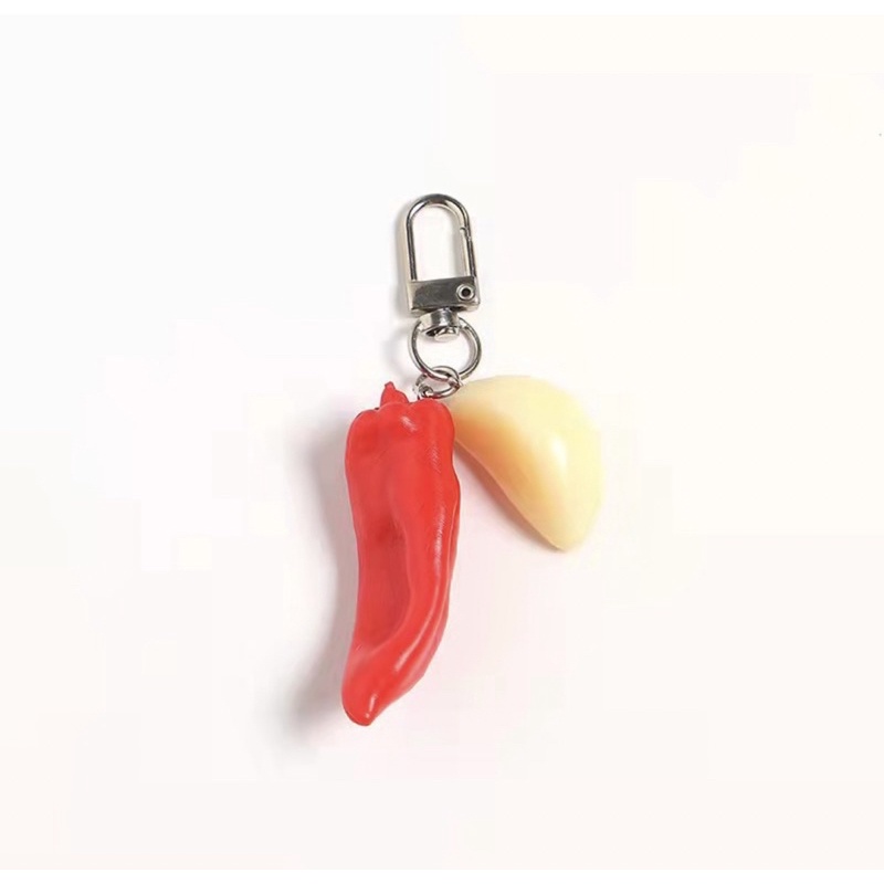 Móc khoá củ tỏi, quả ớt, củ hành