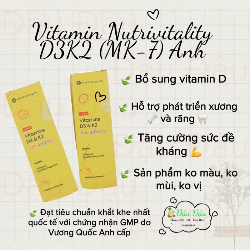 VITAMIN D3K2 MK7 của ANH và ĐỨC