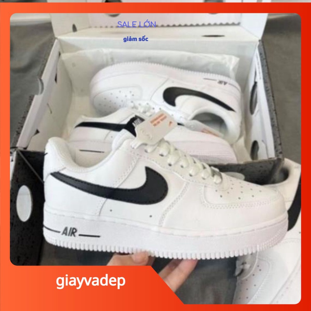 giayvadepgiày thể thao Air force 1 vệt đen, giày af1 trắng móc đen S.cấp đầy đủ phụ kiện