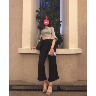 Quần culottes cuốn bèo