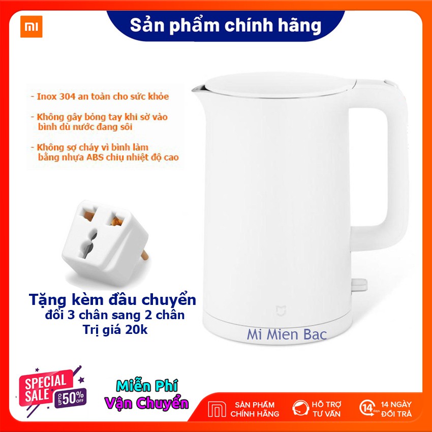 Ấm Siêu Tốc Bình Đun Nước Xiaomi Mijia 1A, Inox 304 Cao Cấp, 1.5L 1800W – Chính Hãng Xiaomi– Mi Miền Bắc