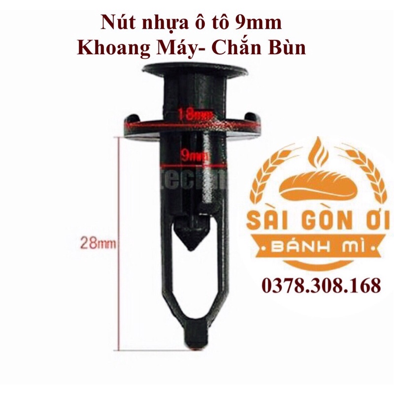 Combo 5 nút nhựa ô tô - Chắn bùn, lòng vè, khoang máy