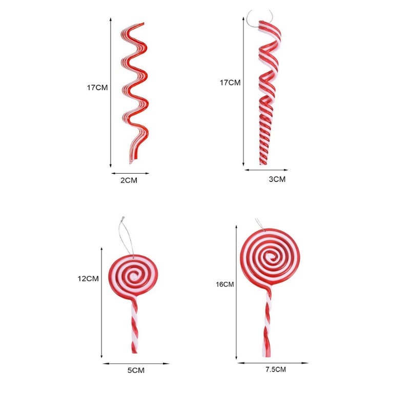 Kẹo Mút Giả 3D Sáng Tạo Trang Trí Cây Thông Giáng Sinh