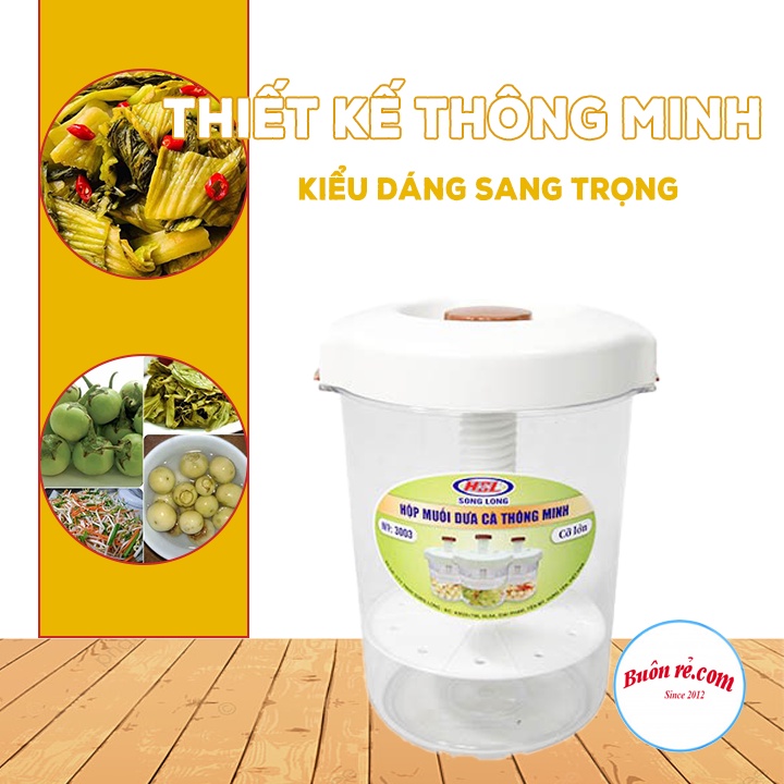 Hộp muối dưa cà thông minh có vỉ nén - Hũ muối dưa cà hàng Việt Nhật chính hãng 01445