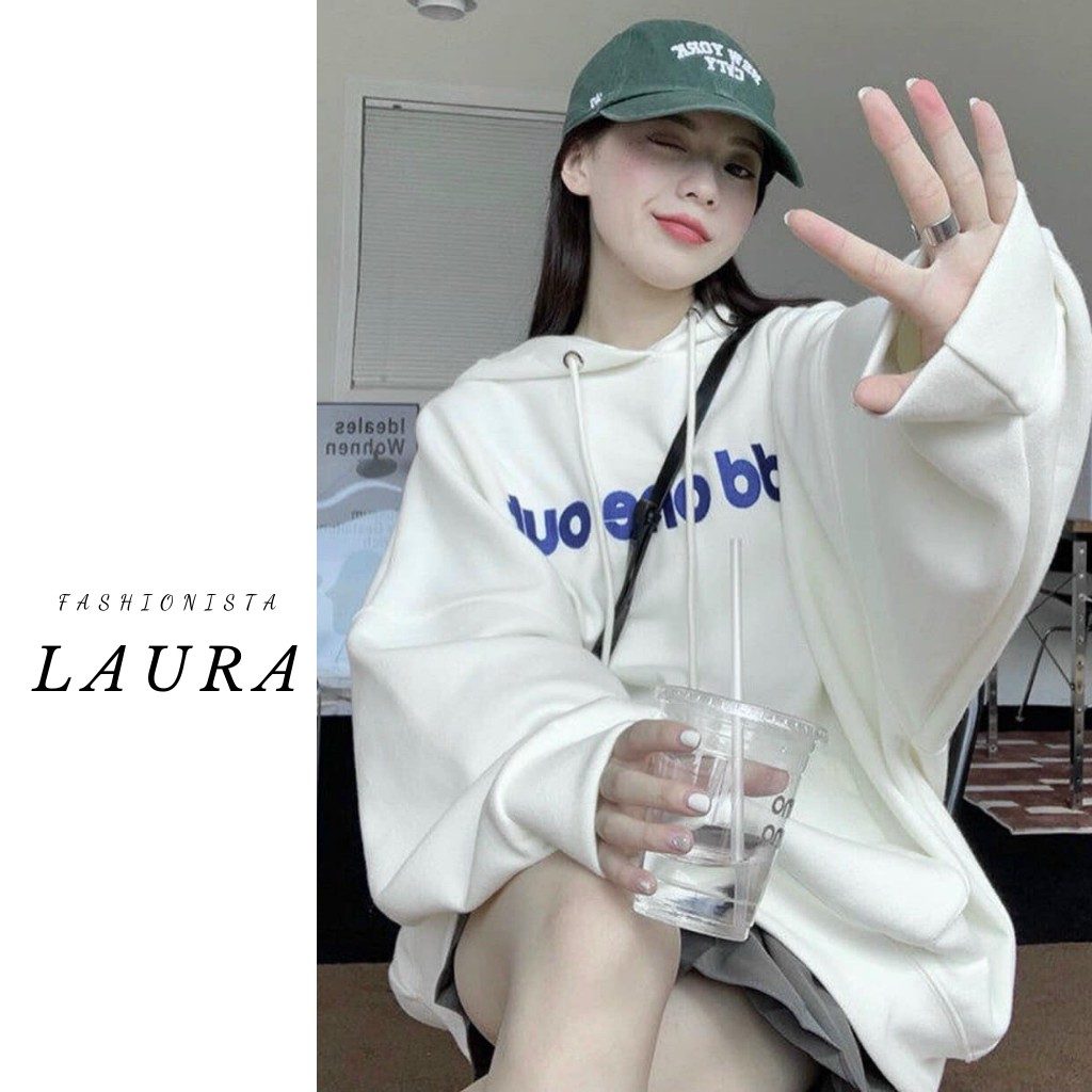 Áo hoodie nữ ODD ONE OUT màu be trắng có mũ Laura Boutique | BigBuy360 - bigbuy360.vn