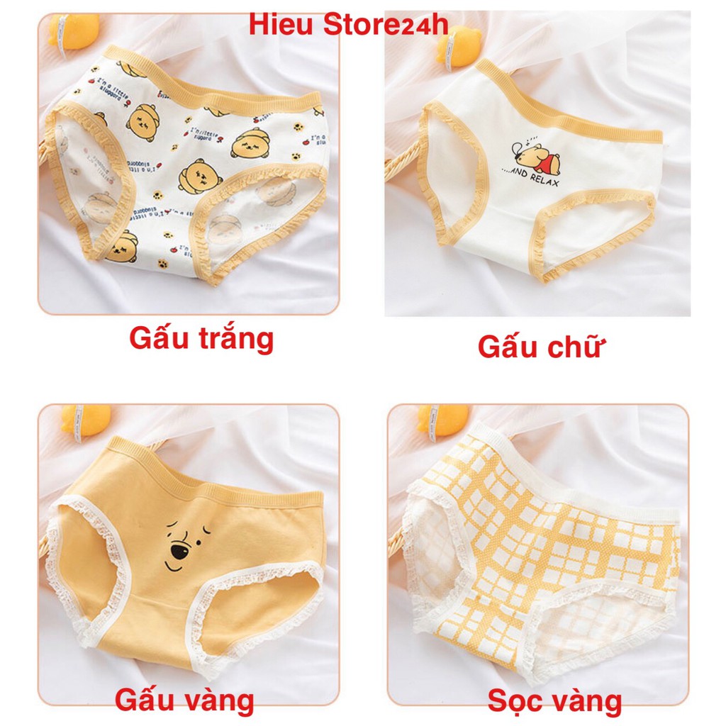 (Combo 5) Quần lót nữ dễ thương ⚡FreeShip⚡ Quần lót gấu vàng SIÊU KUTE chất mịn thoáng mát - 0719