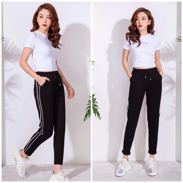 QUẦN THỂ THAO NỮ 2 SỌC DÁNG BEGGI