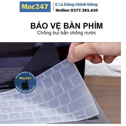 Phủ Phím Macbook Trong Suốt, Đen Bản Quốc Tế đủ size máy macbook ôm khít, chống bụi, chống nước