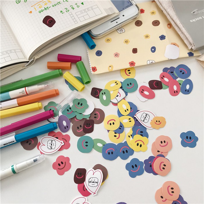 Set 110 miếng dán hình mặt cười dễ thương dùng để trang trí sổ tay