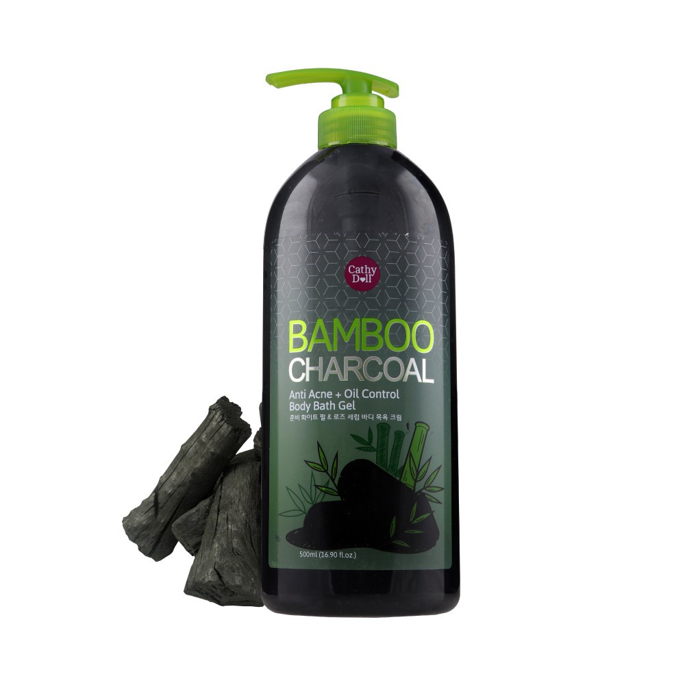 Sữa tắm than tre Cathy Doll Bamboo Charcoal Anti Acne+Oil Control Body Bath Gel 500ml hàng chuẩn