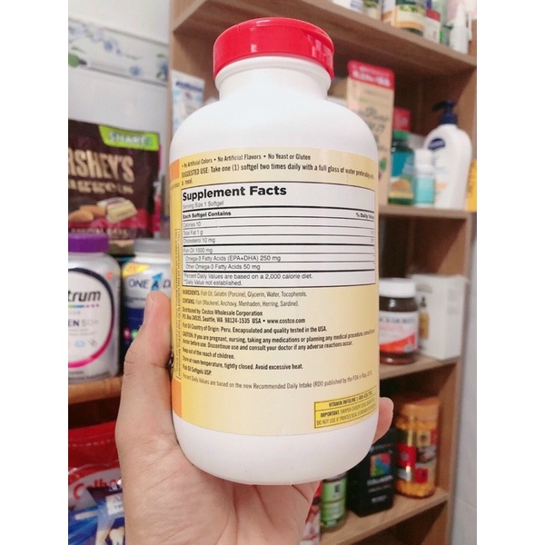 Viên Uống Dầu Cá Fish Oil Kirkland 1000mg Mỹ