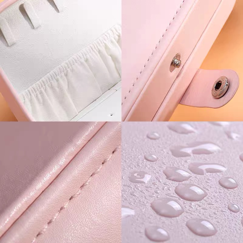 Hộp đựng trang sức bằng da thiết kế đơn giản phong cách Hàn Quốc