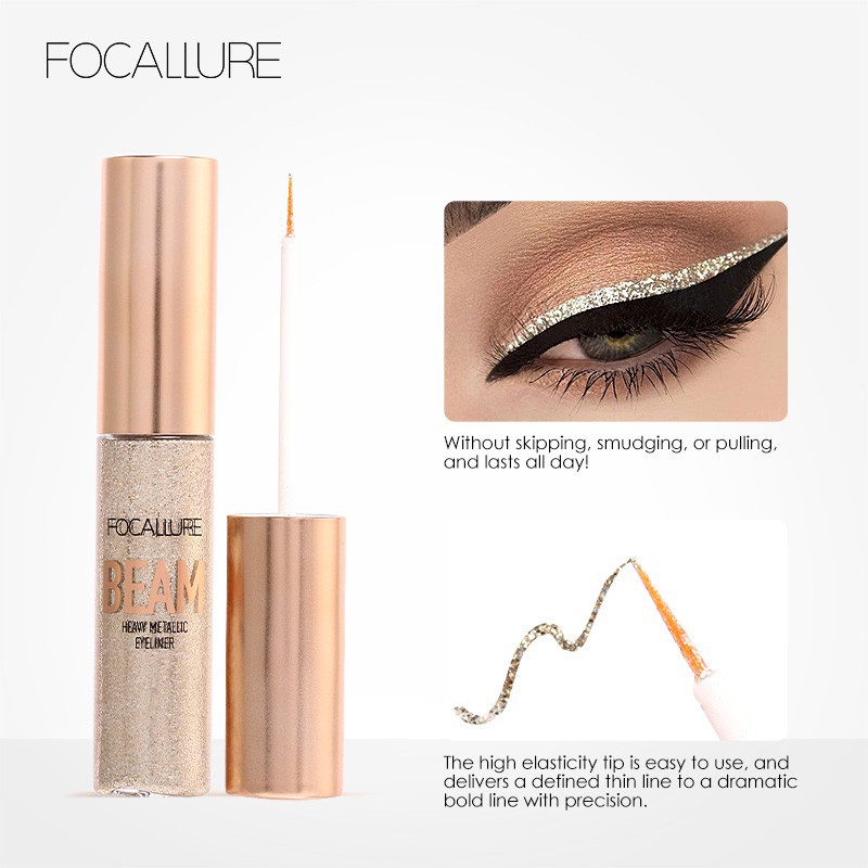 Kẻ Mắt Dạng Lỏng Focallure Ánh Nhũ Lấp Lánh 5 Màu Sắc Tùy Chọn