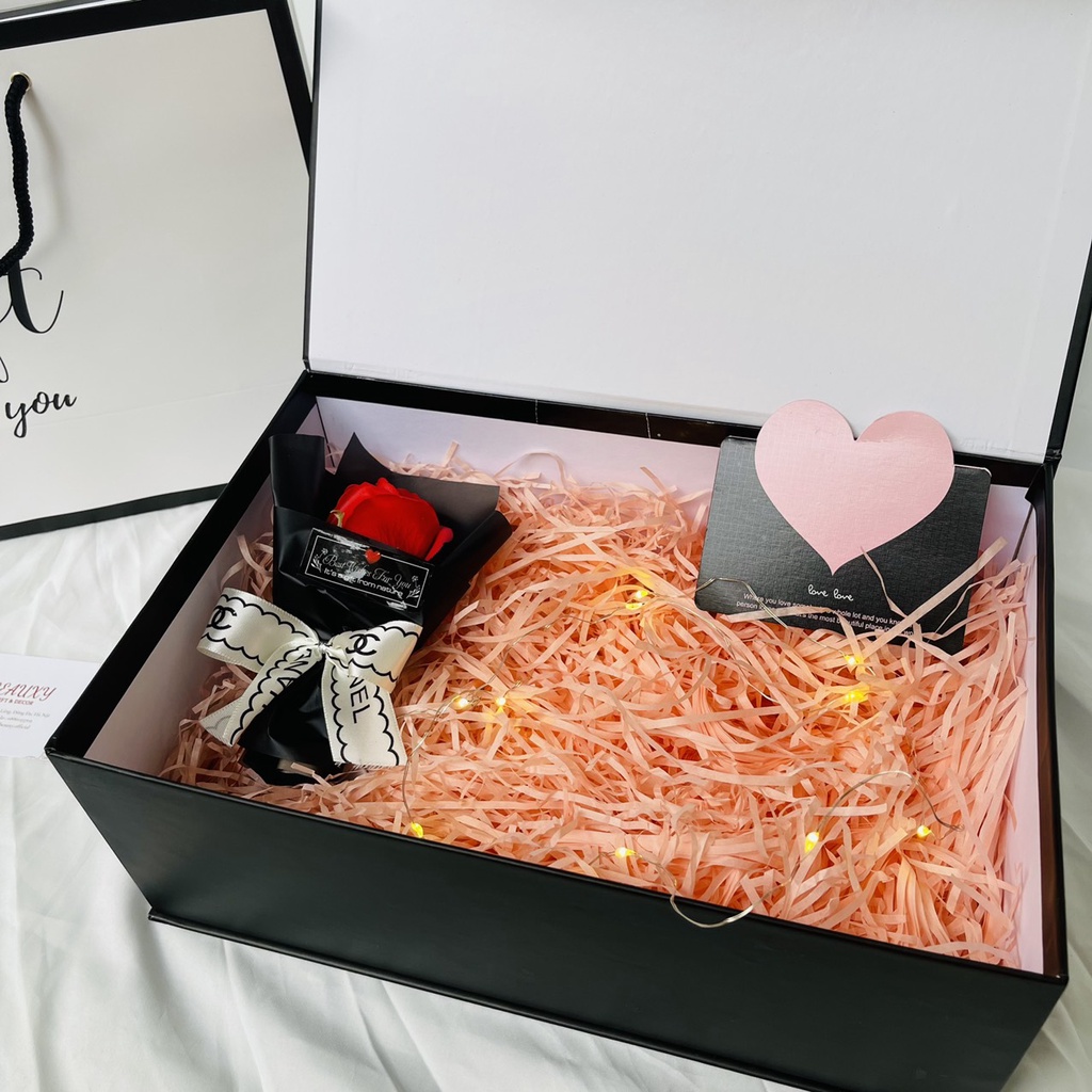 Hộp quà size to Gift for you đựng giày dép, túi xách, quần áo,hộp quà bất ngờ, kèm phụ kiện lãng mạn