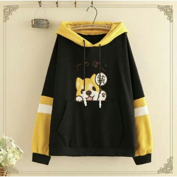 Áo Hoodie Nón Chui Trùm Đầu Nữ Chất Vải Nỉ Poly Cún Nón Có Tai WAH065NODE