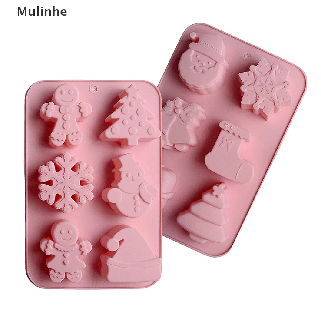 Khuôn silicone làm bánh xà phòng DIY tạo hình Giáng Sinh độc đáo