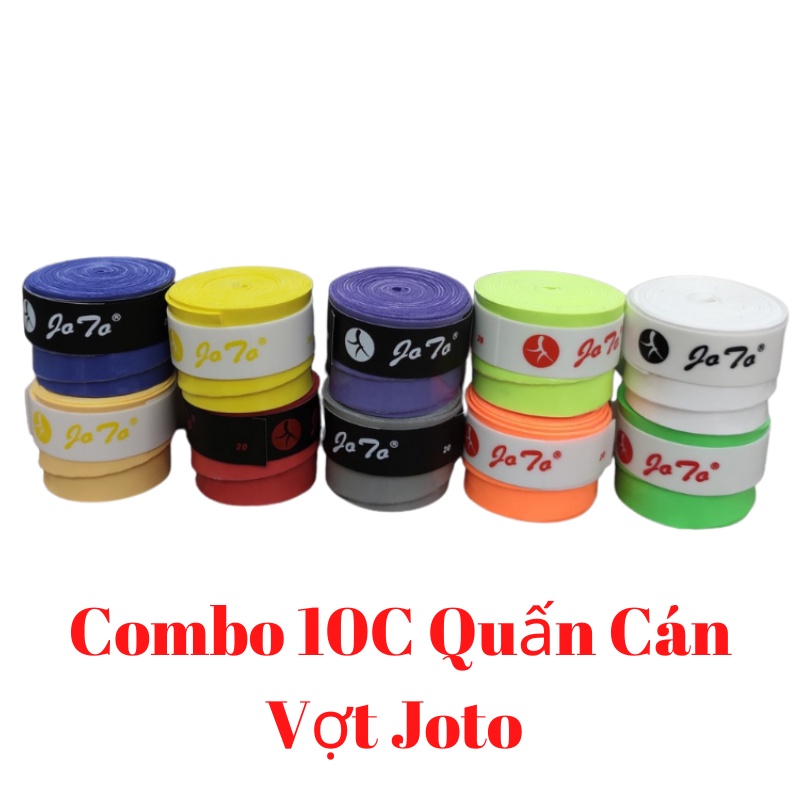 Combo 10c Cuốn Cán Vợt Tennis, Quấn Cán Vợt Cầu Lông Chống Trơn Màu Trộn Ngẫu Nhiên