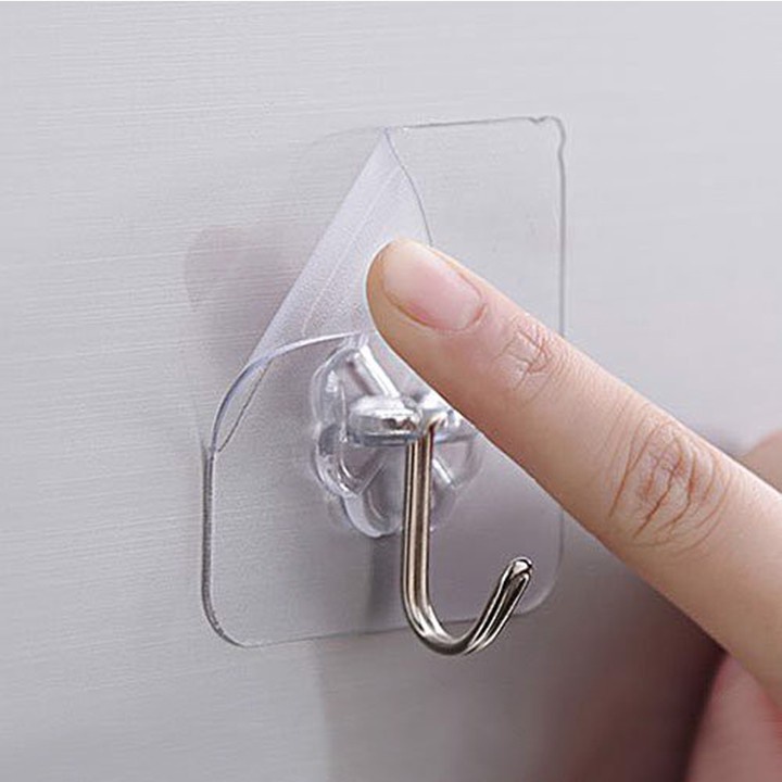 Combo 10 Móc Dán Tường Siêu Dính Trong Suốt Oenon Chịu Lực Tốt Treo Tường Chắc Chắn 6x6 cm OENEN