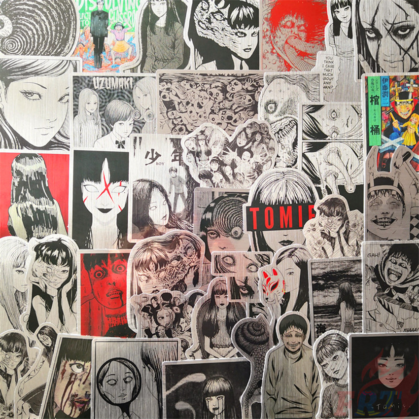 ❉ Tomie: Anrimiteddo - Series 04 Junji Ito Horror Comics Anime Laser Weird Ornaments Stickers ❉ 50Pcs/Set Cool Waterproof DIY Fashion Luggage Laptop Skateboard Doodle Decals Stickers