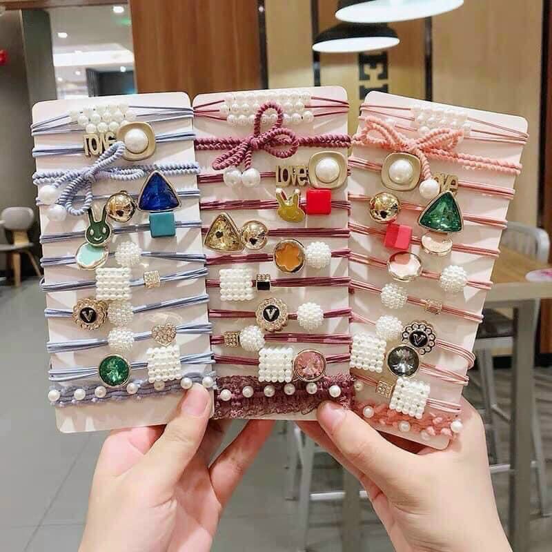 Sét chun buộc tóc 11 chi tiết phong cách Hàn Quốc siêu xinh shopduyencuong