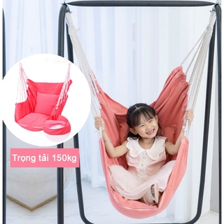 Ghế Võng Xích Đu ban công, sân vườn tại nhà, ghế võng vải, ghế võng Canvas kèm gối đệm