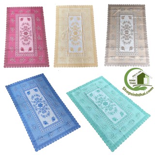 Khăn trải bàn 80cm x 1,2m màu xanh và hồng bằng nhựa không thấm nước