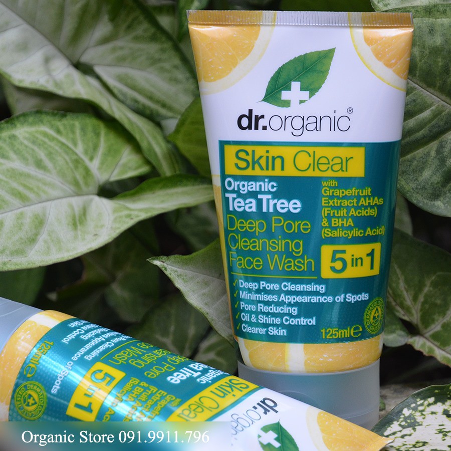 dr organic deep pore cleansing face wash