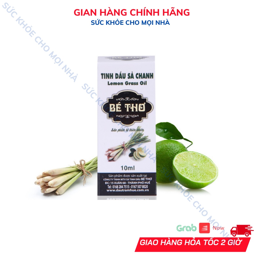 Tinh dầu sả chanh Bé Thơ, sản phẩm từ thiên nhiên. Chai 10ml