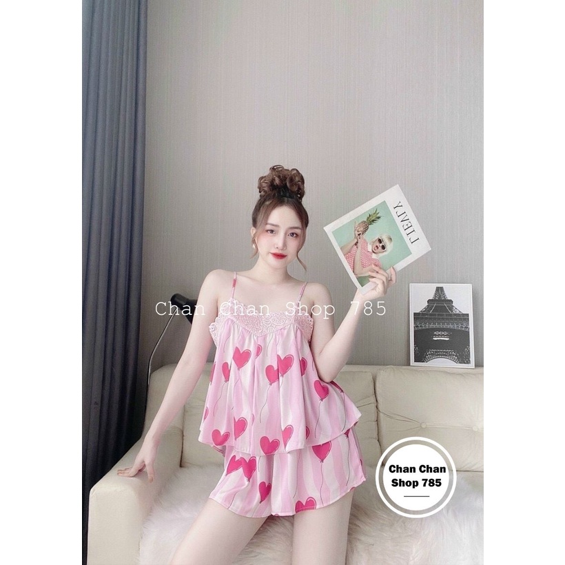 Bộ Đồ Mặc Ở Nhà Hai Dây Lụa Latin Chuẩn Cao Cấp Kiểu Dáng Sexy Mát Mẻ
