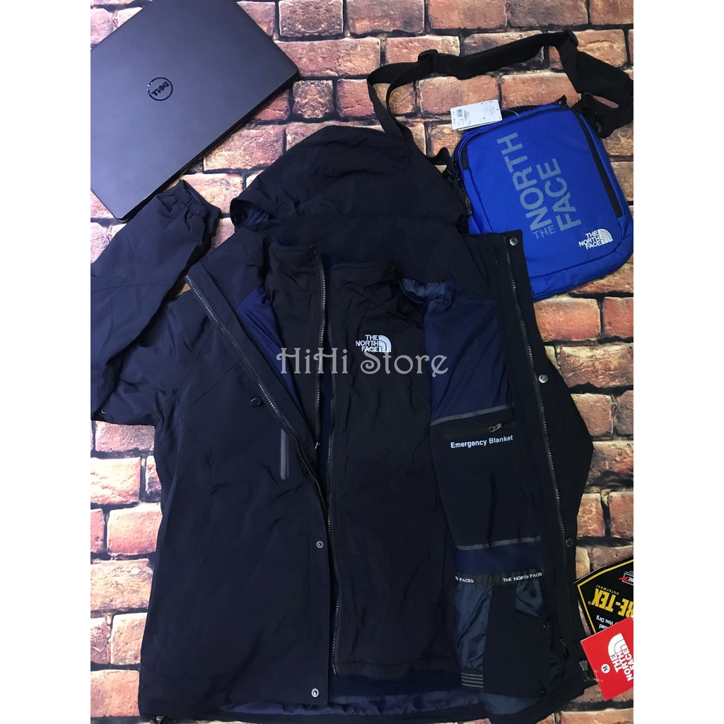 [BIG SALE SIZE S] áo 3 lớp the north face lót nỉ tháo rời MÀU FULL ĐEN