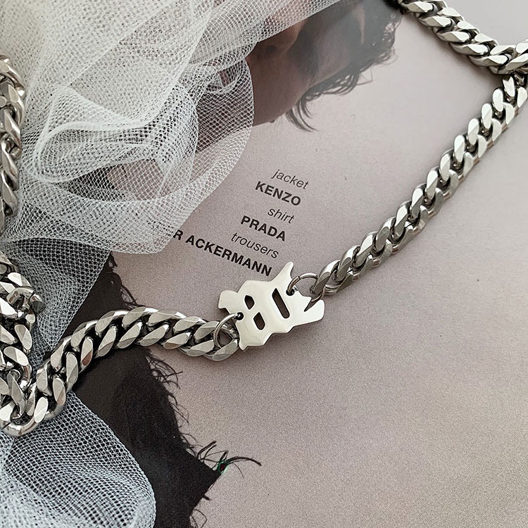 Vòng cổ Thép Titan Mặt Chữ Thời Trang Hip Hop