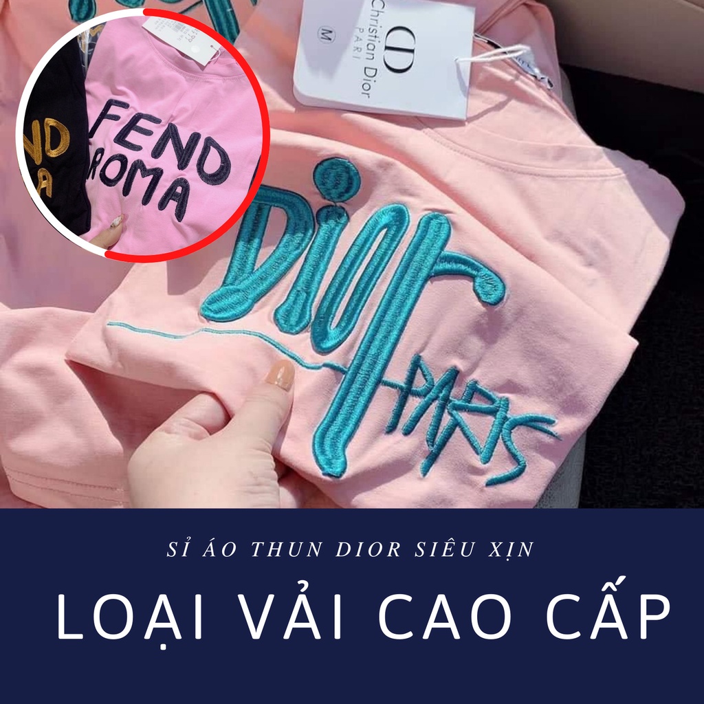 Áo thun nữ - áo phông nam đính đá chất liệu vải cotton co giãn 4 chiều mềm mịn from rộng dior | BigBuy360 - bigbuy360.vn