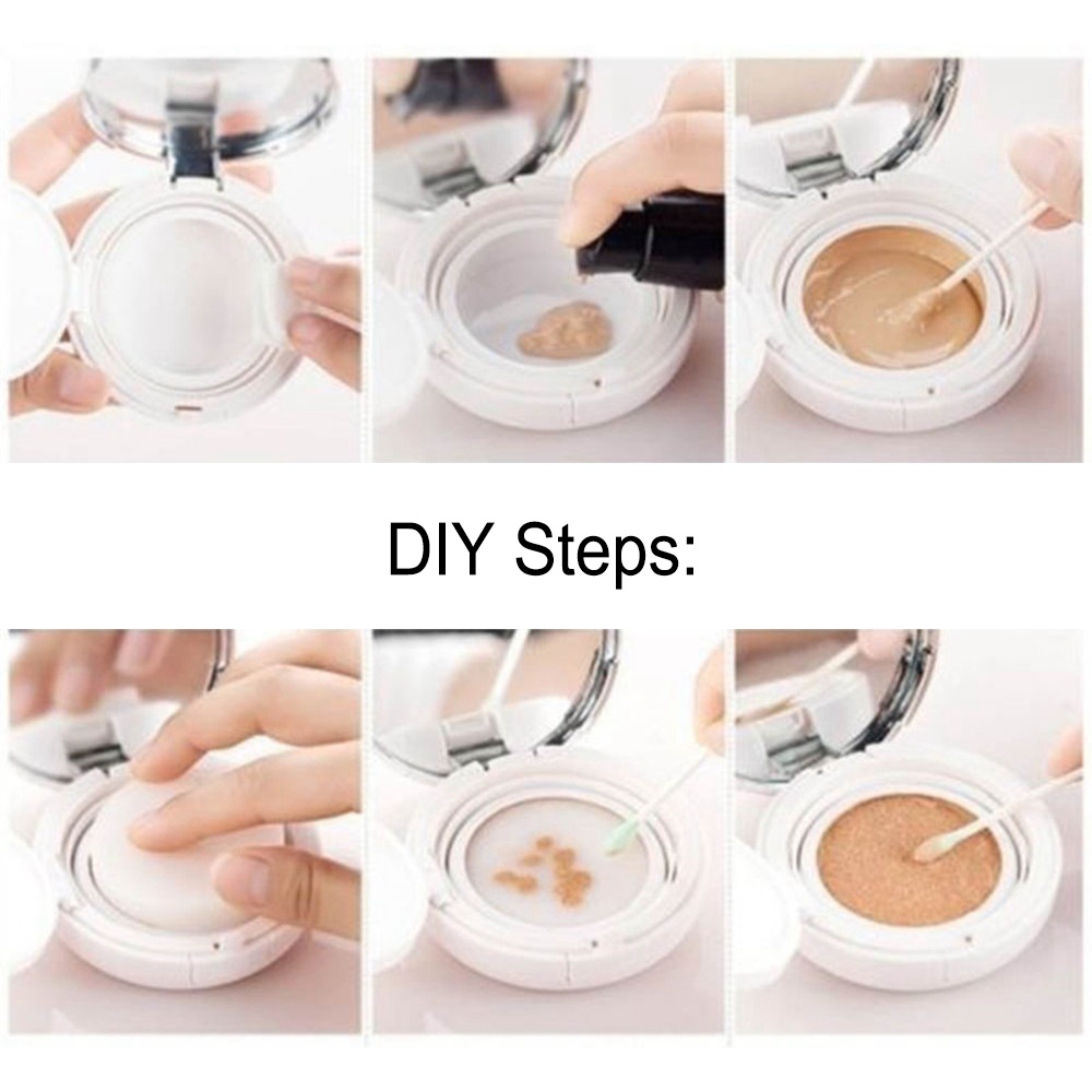 [Hàng mới về] Hộp rỗng đựng mỹ phẩm trang điểm kèm gương và mút tán DIY 15g/0.5oz tiện dụng