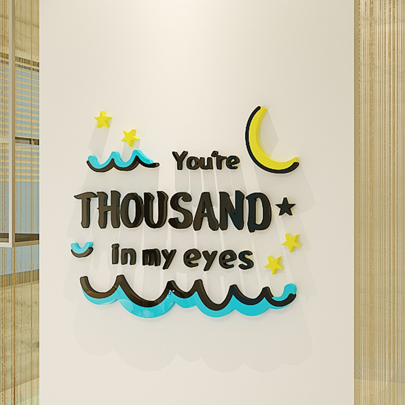 Tranh dán tường mica 3d decor khổ lớn dán tường câu nói dễ thương Nhiều Size - EPeBen