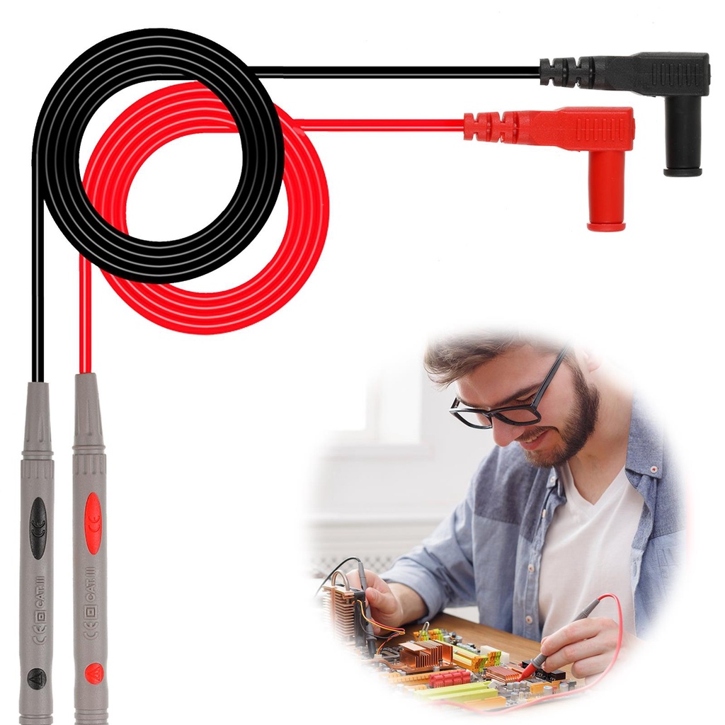 1 Cặp Dây Dò Thử Nghiệm Vạn Năng Kế Kỹ Thuật Số Có Kẹp