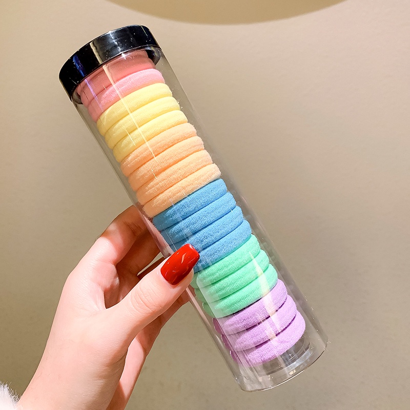 Set dây buộc tóc cao su co giãn không đường may nhiều màu sắc dành cho nữ
