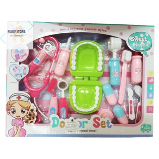 BÁC SĨ TƯƠNG LAI 1 - HỘP ĐỒ CHƠI BÁC SĨ NHA KHOA 15 MÓN CHO BÉ (CÓ ĐÈN, DOCTOR SET)