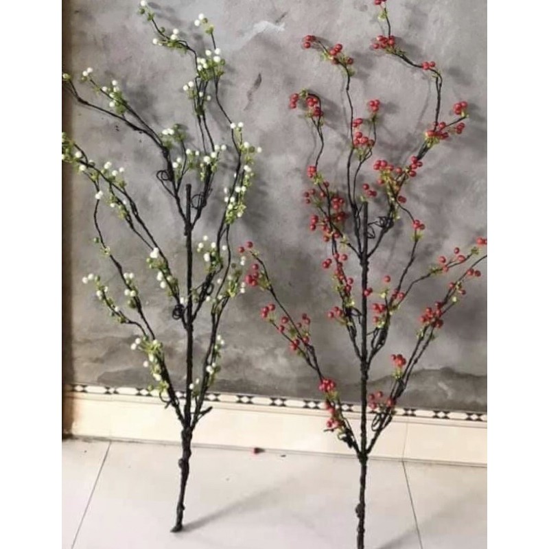 Hoa giả - Cành điểm cherry cao cấp