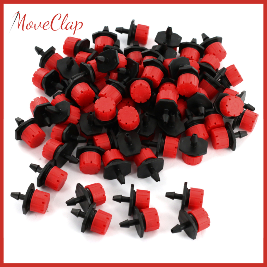 MoveClap 100pcs Adjustable Micro Irrigation Drippers Sprinklers Emitter Drip System