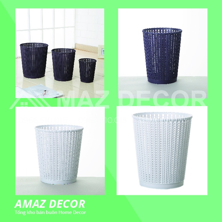 SALE GIÁ SỈ TẠI XƯỞNG Thùng rác Sọt rác bằng nhựa văn phòng dẻo đa năng đẹp giá rẻ cao cấp đan mây